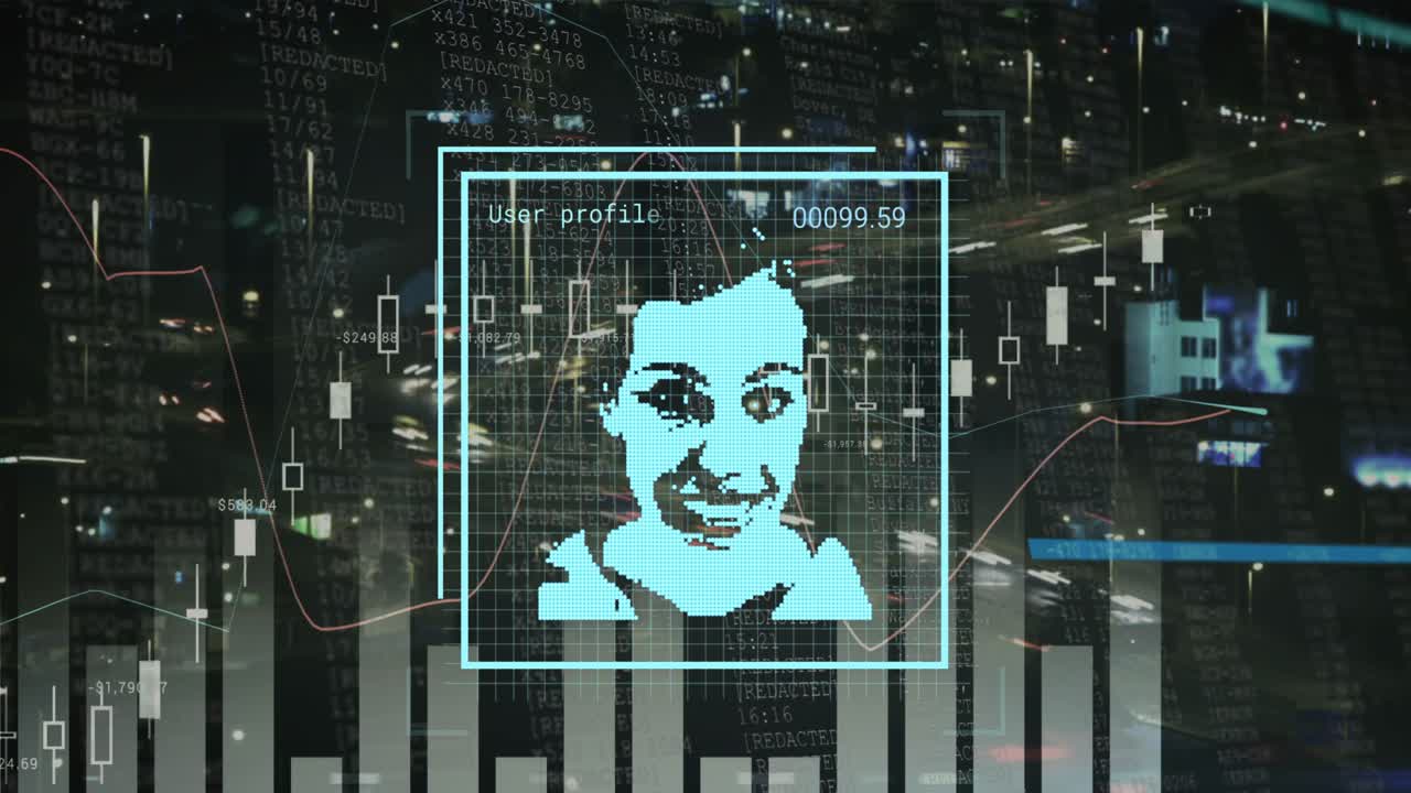 Animation of security padlock and data processing over navy background