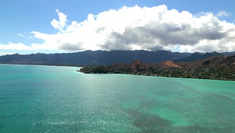 Panoramablick-Auf-Die-Küste-Von-Lanikai-Beach-In-Oahu,-Hawaii