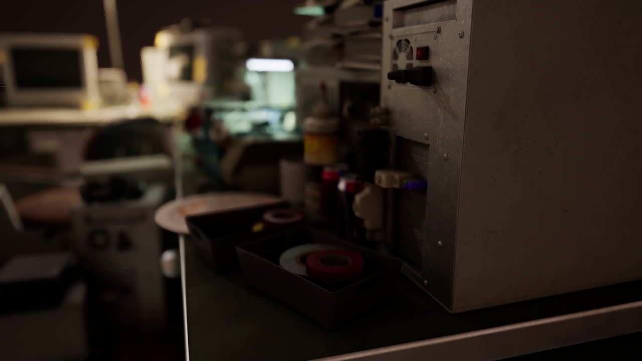 버려진 컴퓨팅 센터에서 80년대의 오래된 컴퓨터