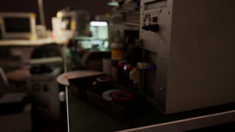 computadoras viejas de los años 80 en un centro de computación abandonado