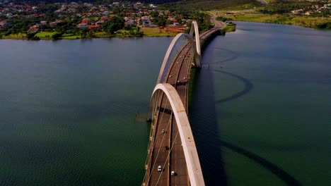 Aerial-View-of-the-Juscelino-Kubitschek-Bridge-and-Shoreline-Homes