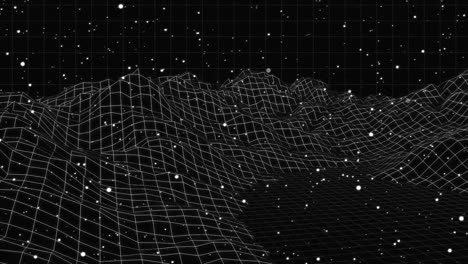 animación del paisaje digital sobre un fondo oscuro