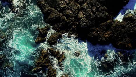 drone shot of waves crashing on scenic coastline at big sur state park off pacific coast highway in california 2