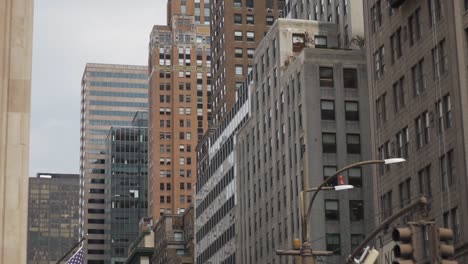 nyc buildings during a cloudy day, immigration and city life concept