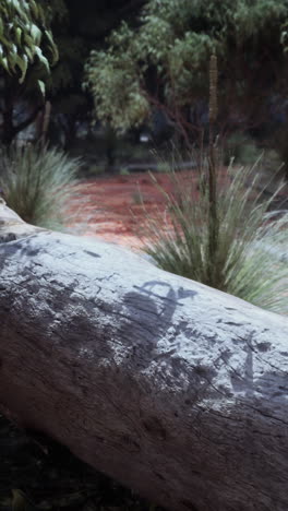 close-up of a fallen tree trunk in a forest