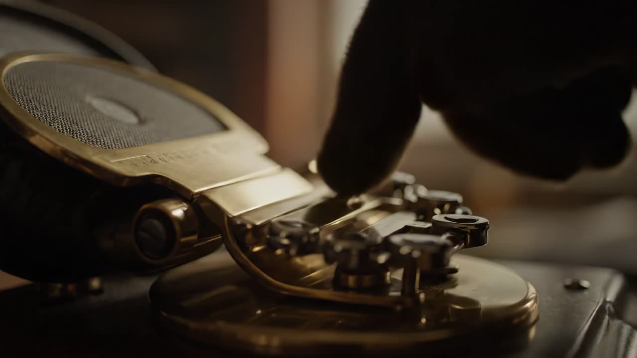 Close-up of a vintage gramophone