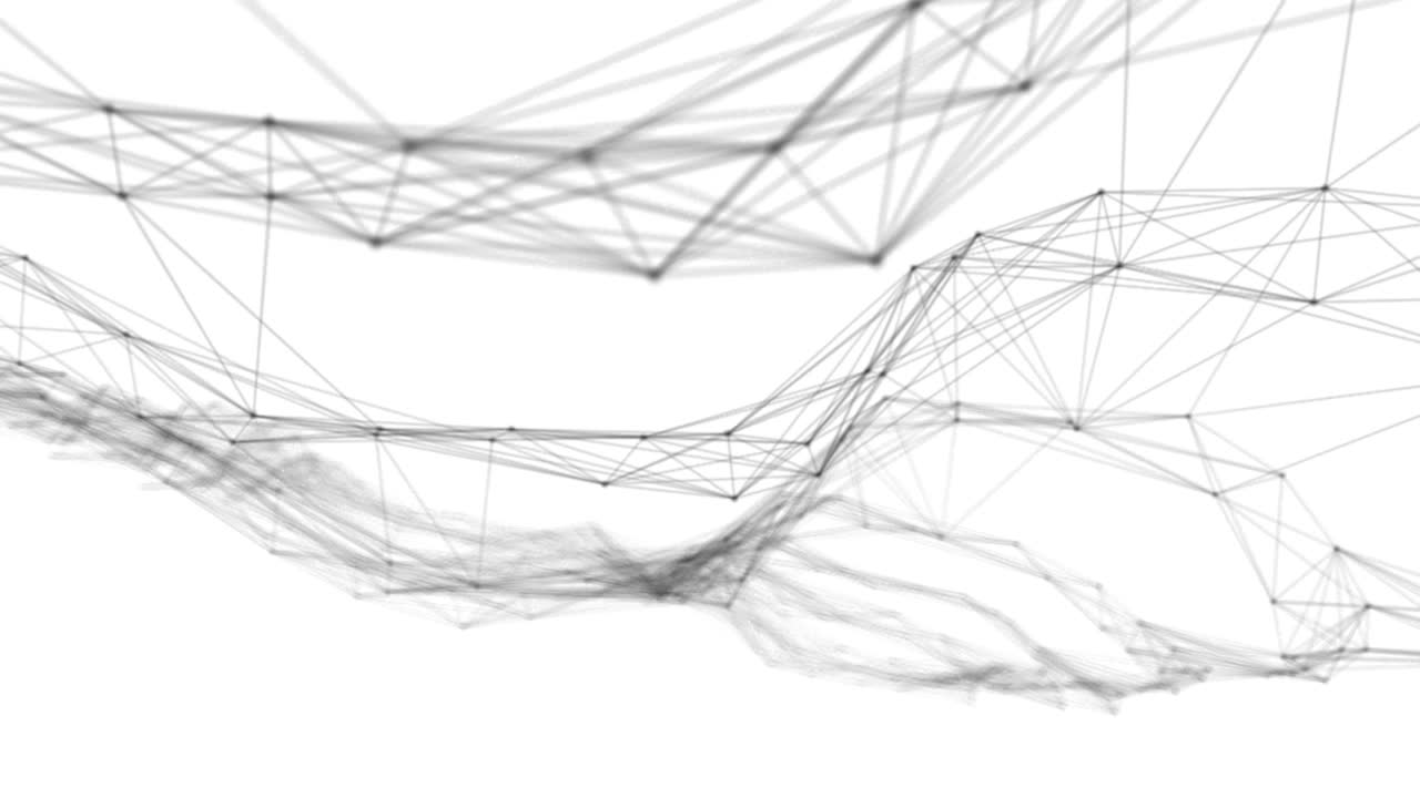 Plexus fantasy abstract technology. Abstract geometric background with moving lines, dots and triangles. Science. Medicine and technology. Loop animations