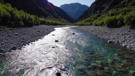 scenic river flowing through a mountain valley