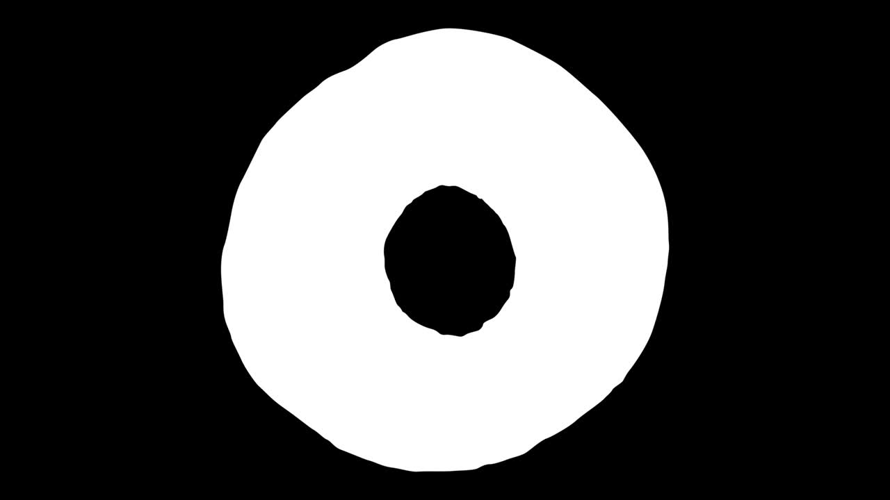 vista superior de una rosquilla de chocolate comiendo sobre un fondo blanco, detenga el movimiento