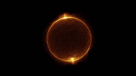 esfera con partículas de movimiento turbulento