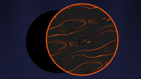animación de patrón naranja sobre el globo sobre fondo azul.