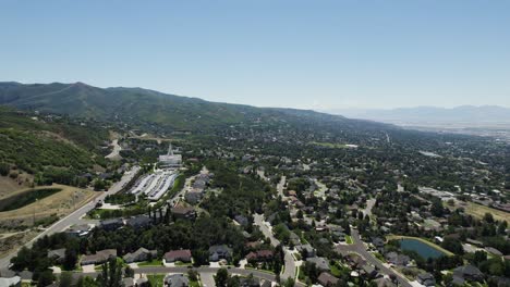 bountiful city in beautiful davis county, utah - aerial drone