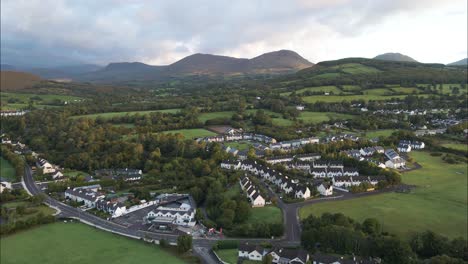 touristic town of kenmare, ireland in kerry county - beautiful aerial landscape