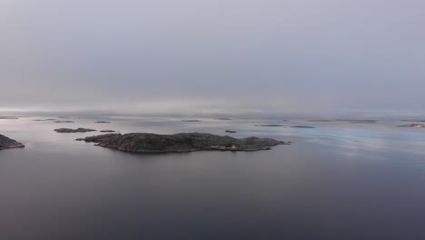 lysekil, sweden - a beautiful scenery of calm ocean during sunny day - aerial shot