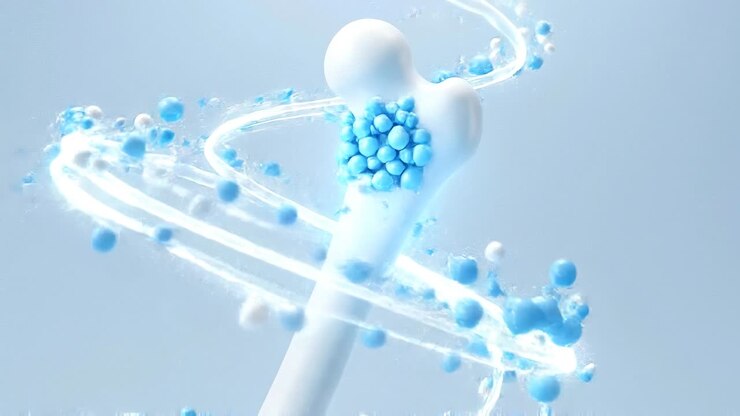 Animazione 3D dell'Osso Umano che Assorbe Nutrienti per la Forza