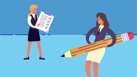 elegantes mujeres de negocios personajes de animación
