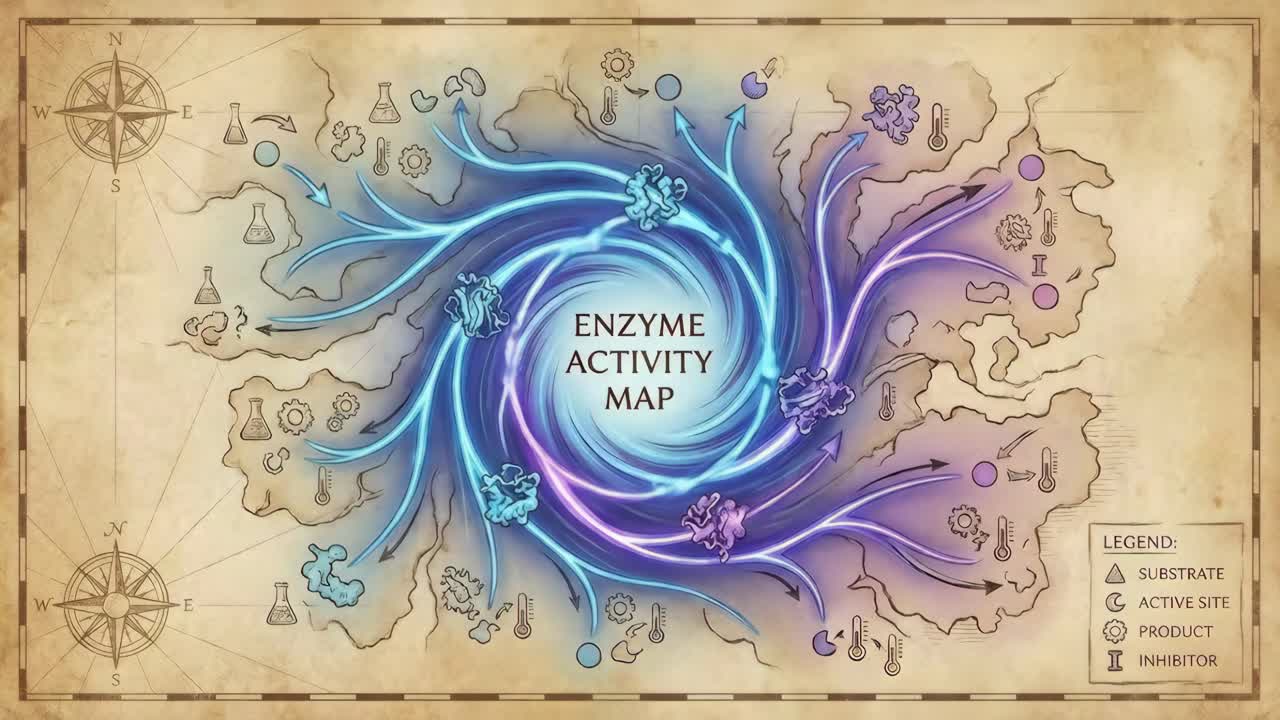 Enzyme Activity Map Illustration