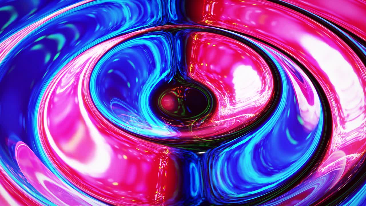 fondo fluido iridescente abstracto en bucle. hermosa superficie de vidrio ondulado de líquido con patrón, color de gradiente y ondas de flujo en él. bg creativo brillante con animación suave y suave.