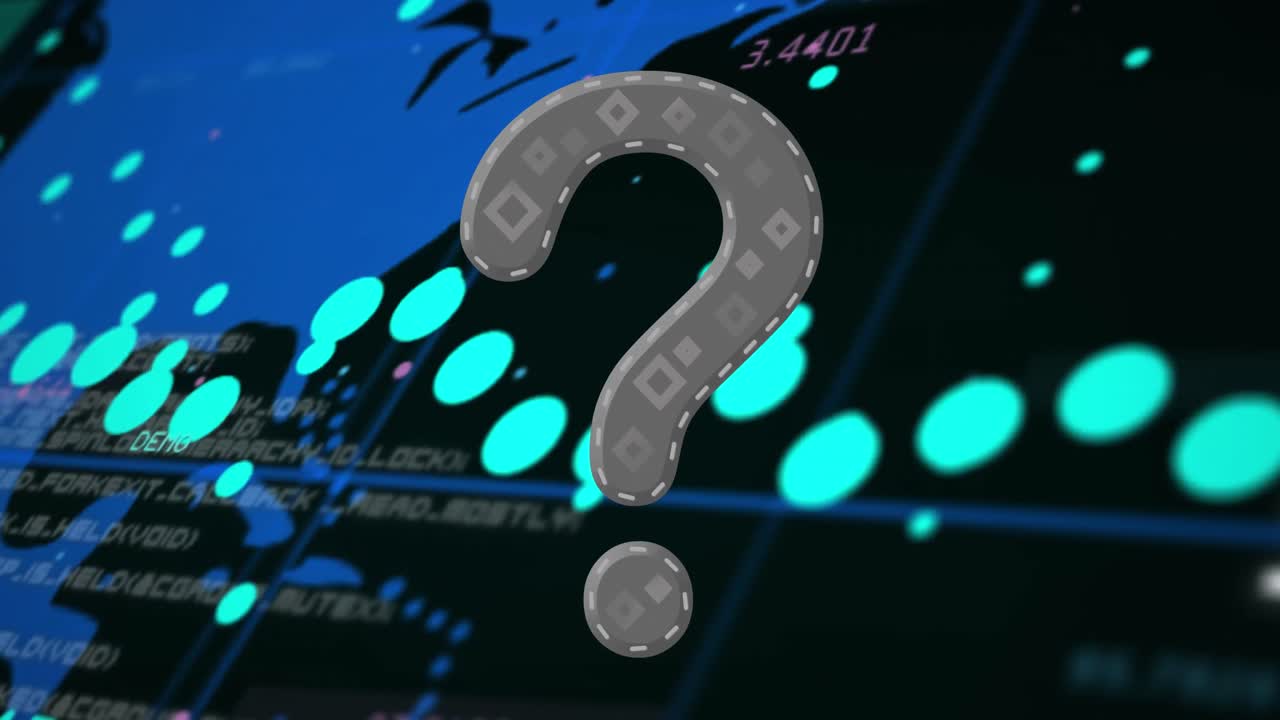 animación del signo de interrogación sobre el procesamiento de datos