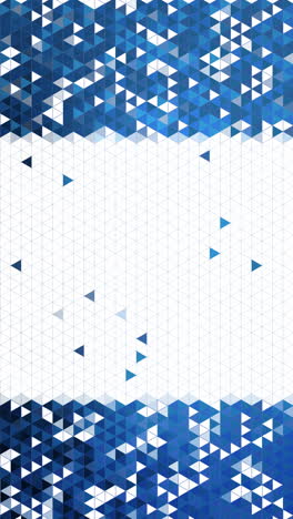blue triangular mosaic pattern. abstract geometric polygonal background. loop motion graphic. copy space. vertical video.