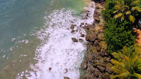 stunning aerial drone footage capturing the beauty of mirissa beach, sri lanka.