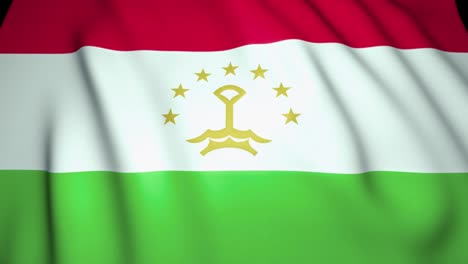 waving realistic tajikistan flag background. loop animation
