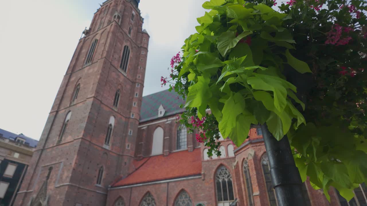 Beautiful Brick Church with Green and Red Roof