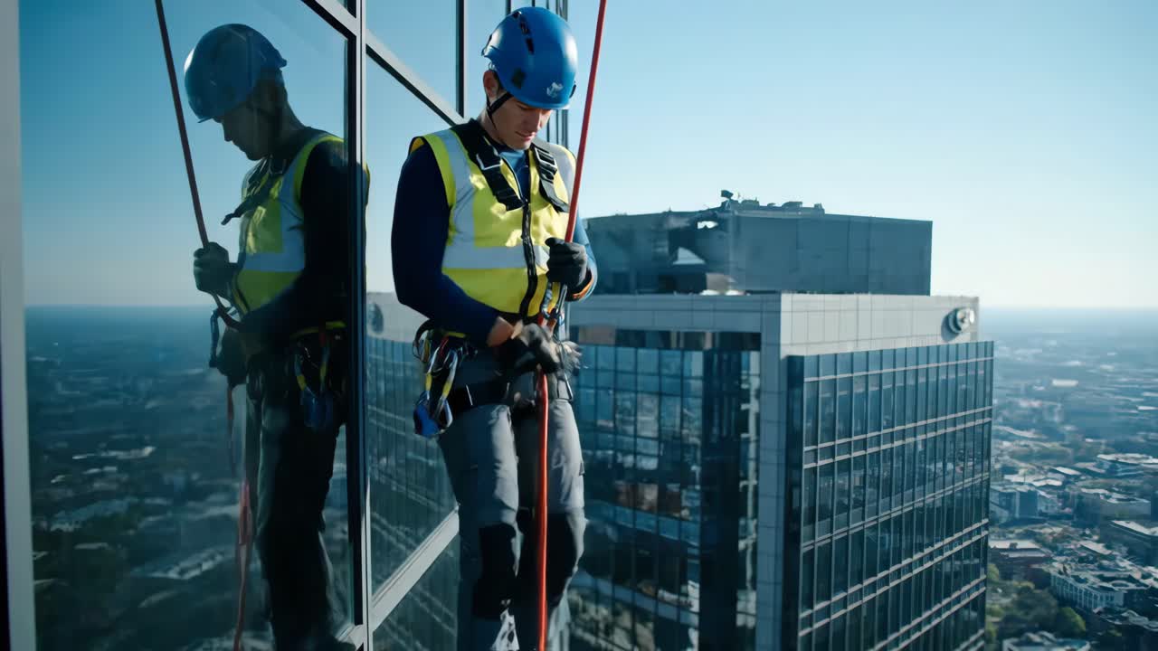 Window Cleaner on Skyscraper
