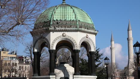 german fountain at the sultanahmet square