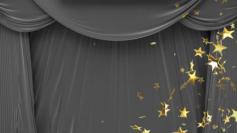 Animation-of-yellow-stars-moving-over-curtain-in-theatre