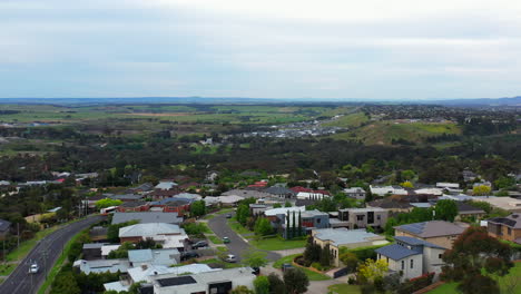 AERIAL-Highton,-Geelong-Australia-And-Surrounding-Rural-Landscape