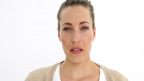 Beautiful-sick-woman-sneezing-using-a-tissue-