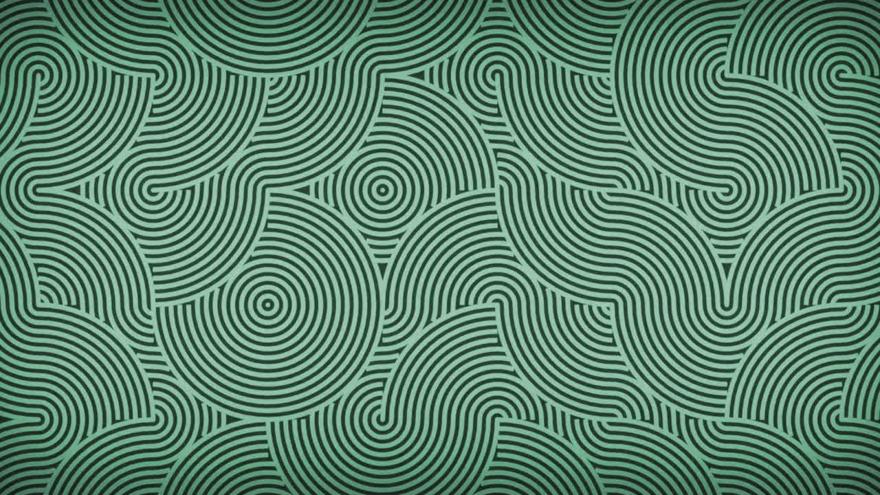 Abstract Geometric Green and Black Pattern Moving in a Seamless Loop