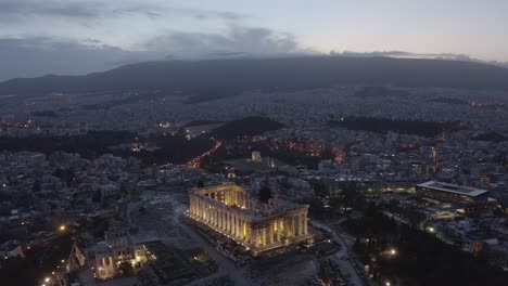 Antenne-Athen-Griechenland-Tempel-Alt-Zitadelle-Akropolis-Architektonisch-Historisch-Parthenon-Griechisch-Geschichte-Ruinen-Drohne