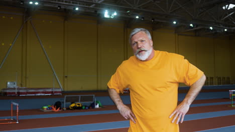 senior man training indoors