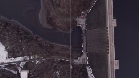 Above-View-Of-Rappbode-Dam-And-Reservoir-In-Harz-National-Park,-Germany