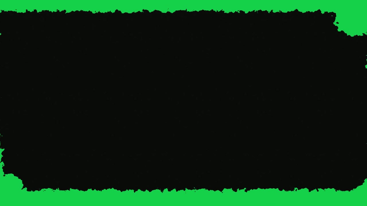 Green Grunge Frame Overlay on Black Background
