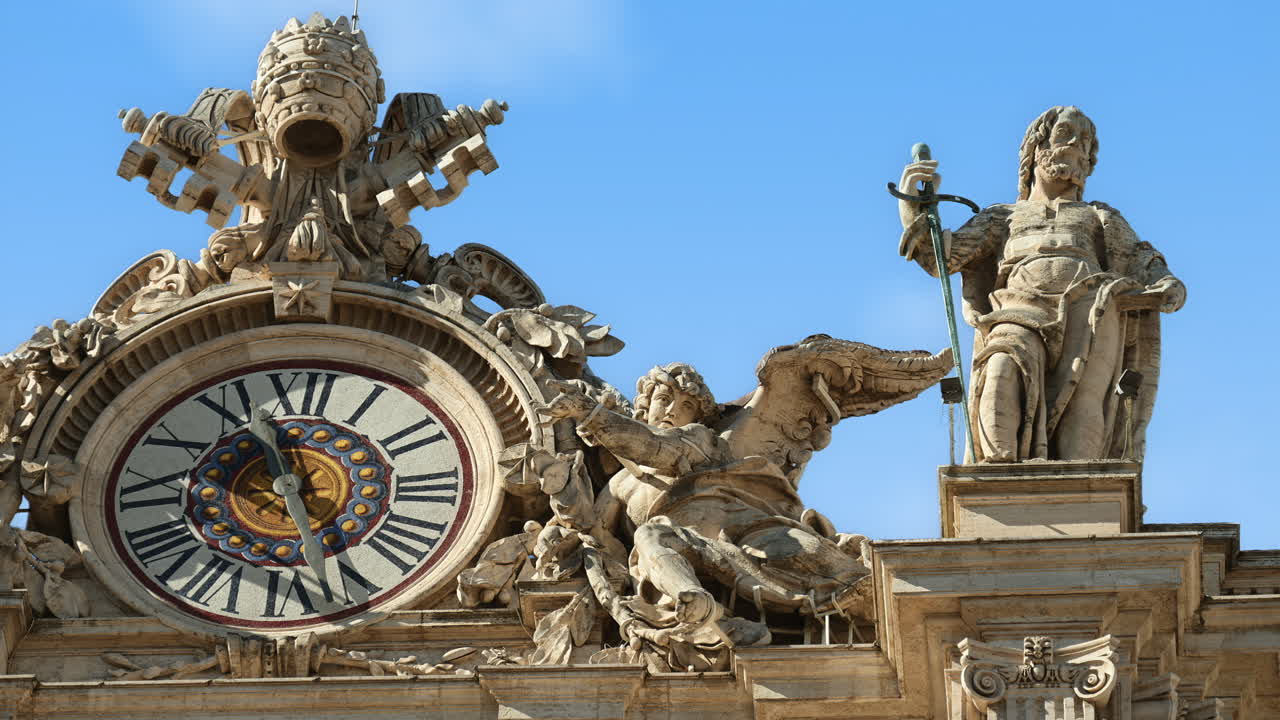 Statues on the Facade of Saint Peter's Basilica, Vatican City, Rome, Italy