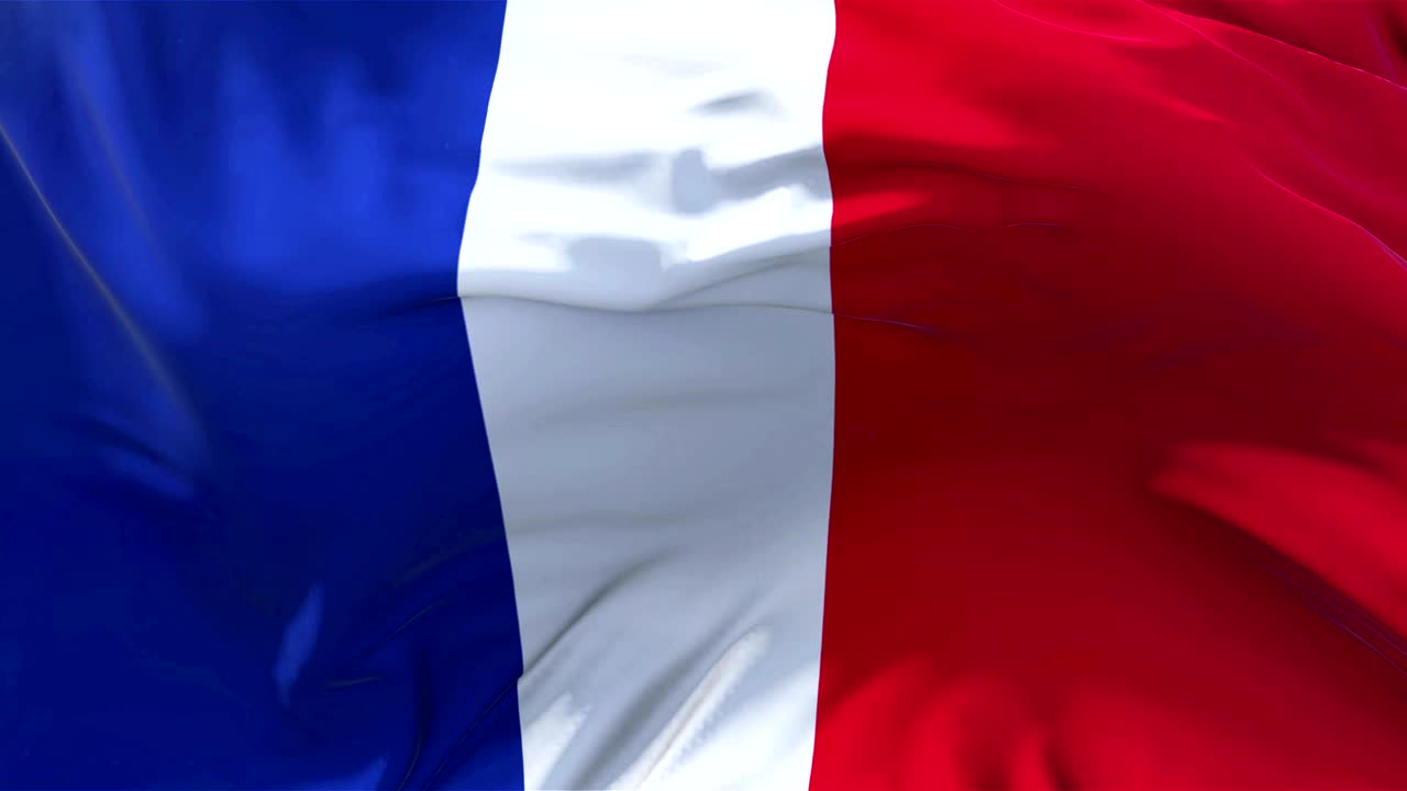 프랑스 발은 느린 동작으로 고전적인 발, 바람이 불어오는 날 바람에 부드럽게 부히고, 해가 뜨고, 4k 연속적인 원활한 루프 배경.