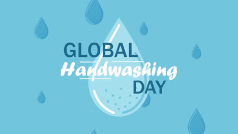 global handwashing day lettering with drop