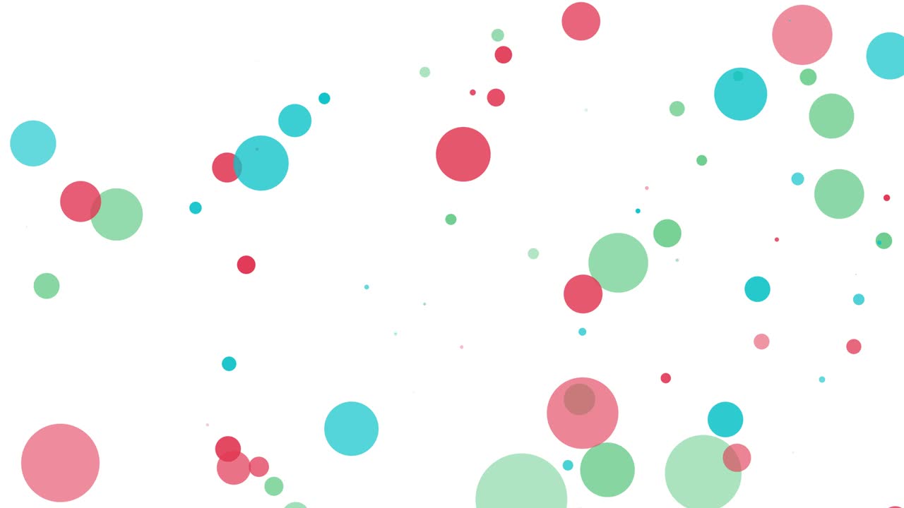 círculos coloridos de partículas que aparecem e desaparecem, fundo de movimento abstrato, motivo corporativo