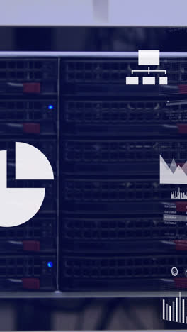 animation of data processing over server room