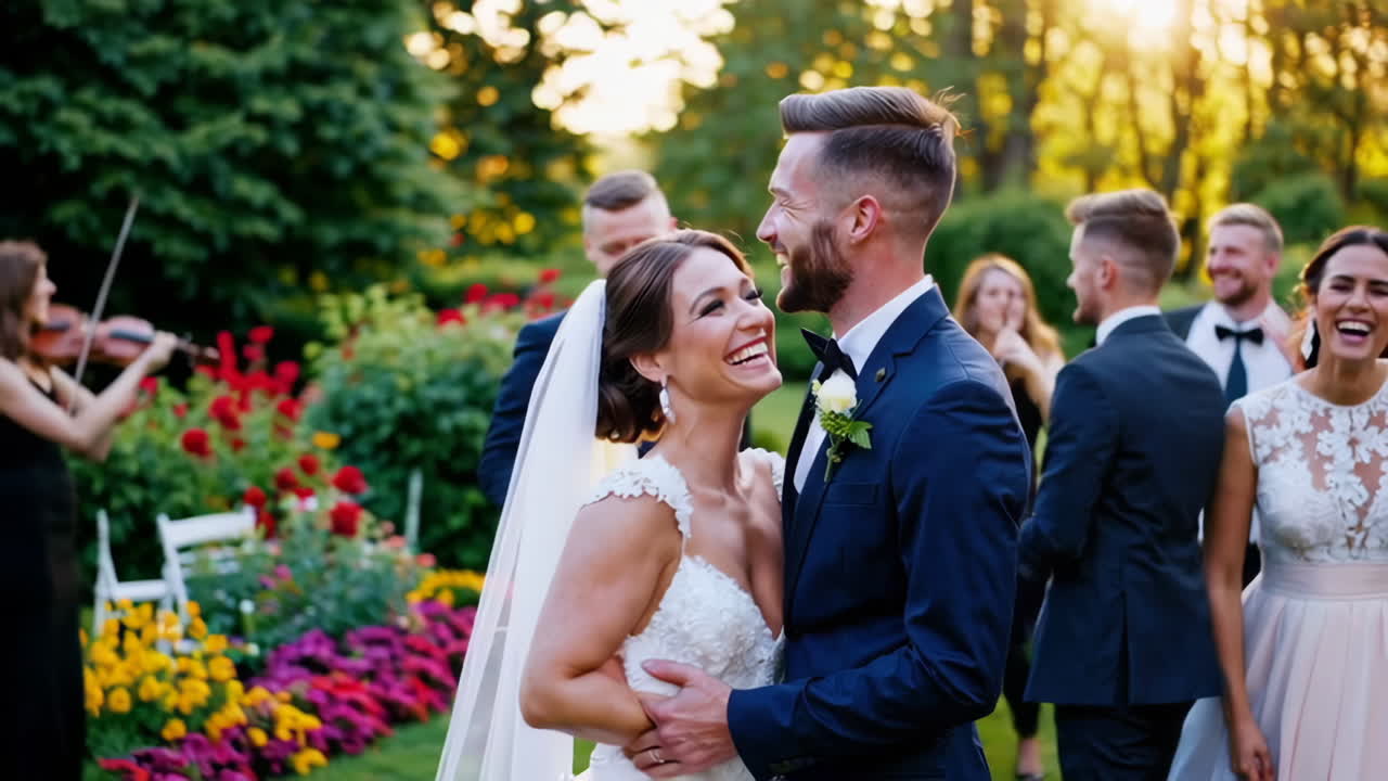 Wedding Celebration in a Garden