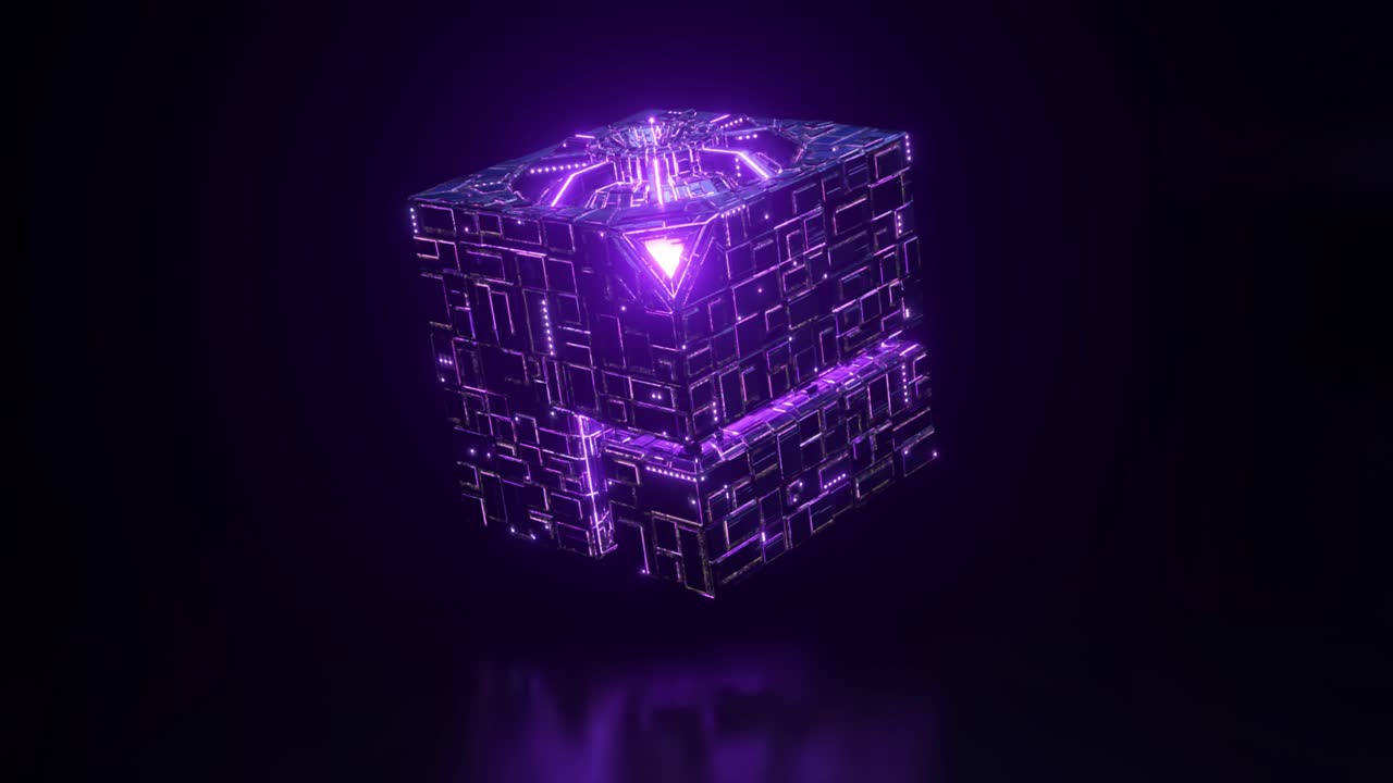Futuristic Glowing Cube