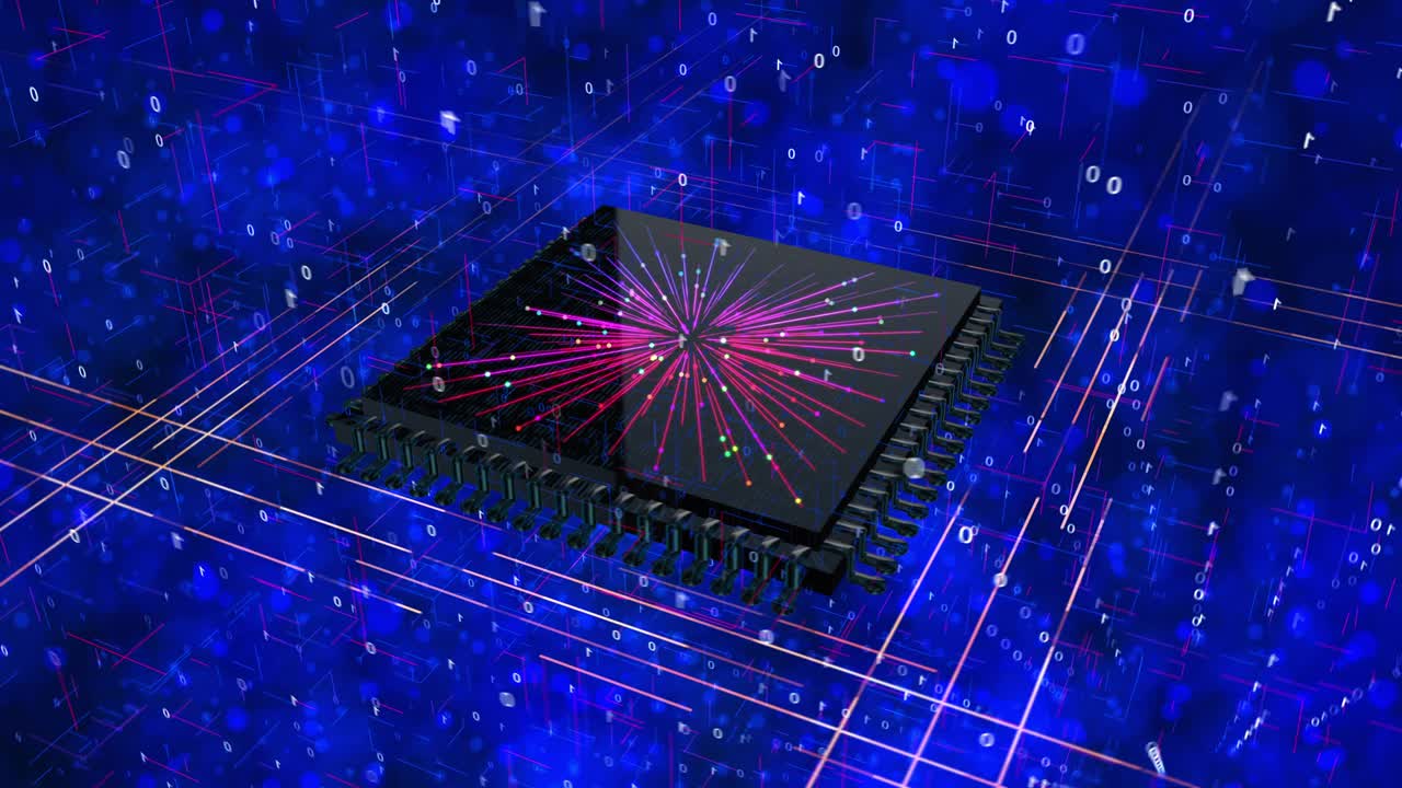 cerrar la placa de circuitos de alta tecnología. tecnología futurista. bucle perfecto