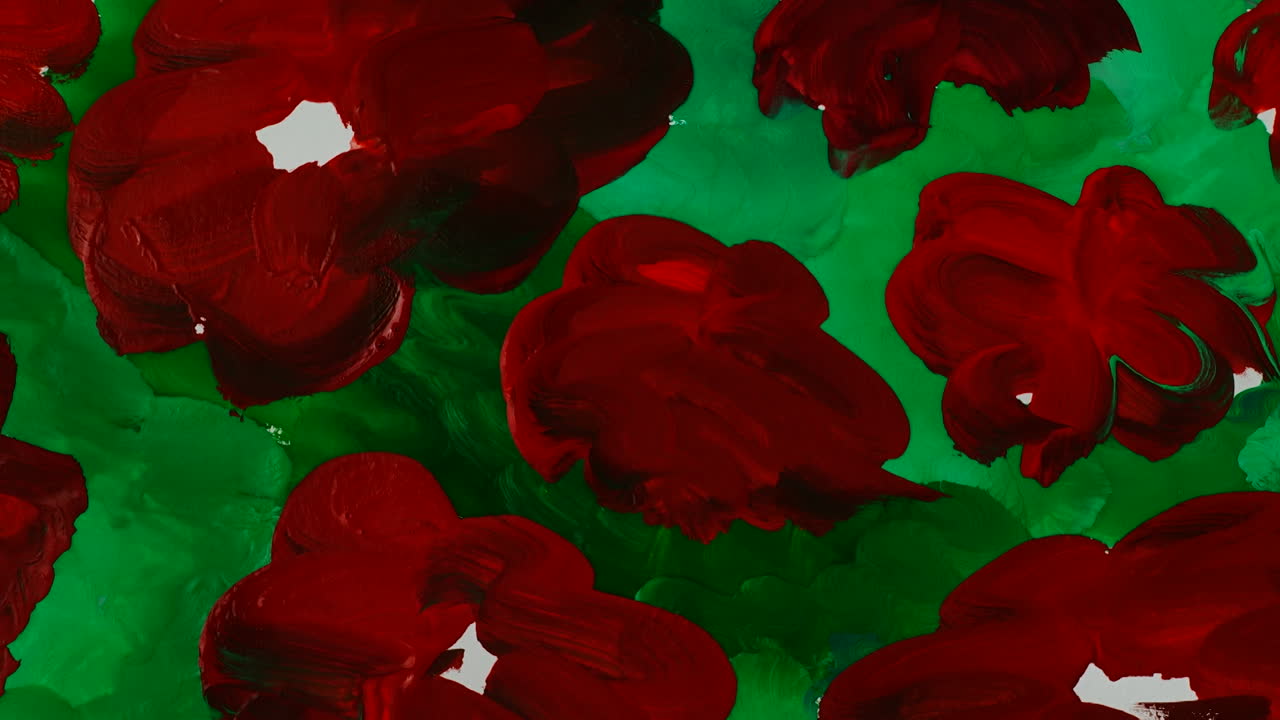 Disegna fiori nel prato. Time lapse.