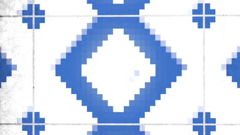 patrón de píxeles azules y blancos en arquitectura de 8 bits.