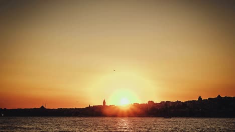 istanbul. uskudar view at sunset in turkey.