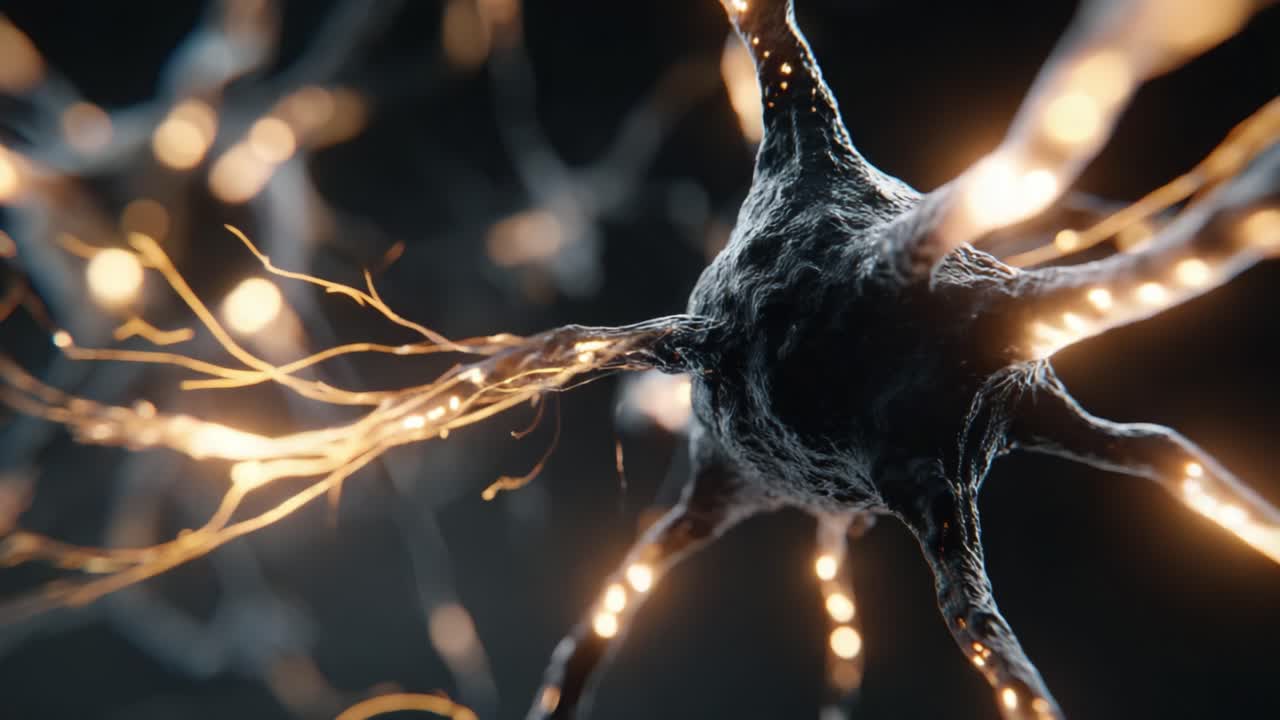 A Detailed Look at Neurons and Their Interconnected Structures, Showcasing the Beauty of Neural Pathways and Communication in the Human Brain