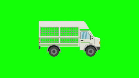 Dead-body-carrying-vehicle-car-icon-Animation.-Vehicle-loop-animation-with-alpha-channel,-green-screen.